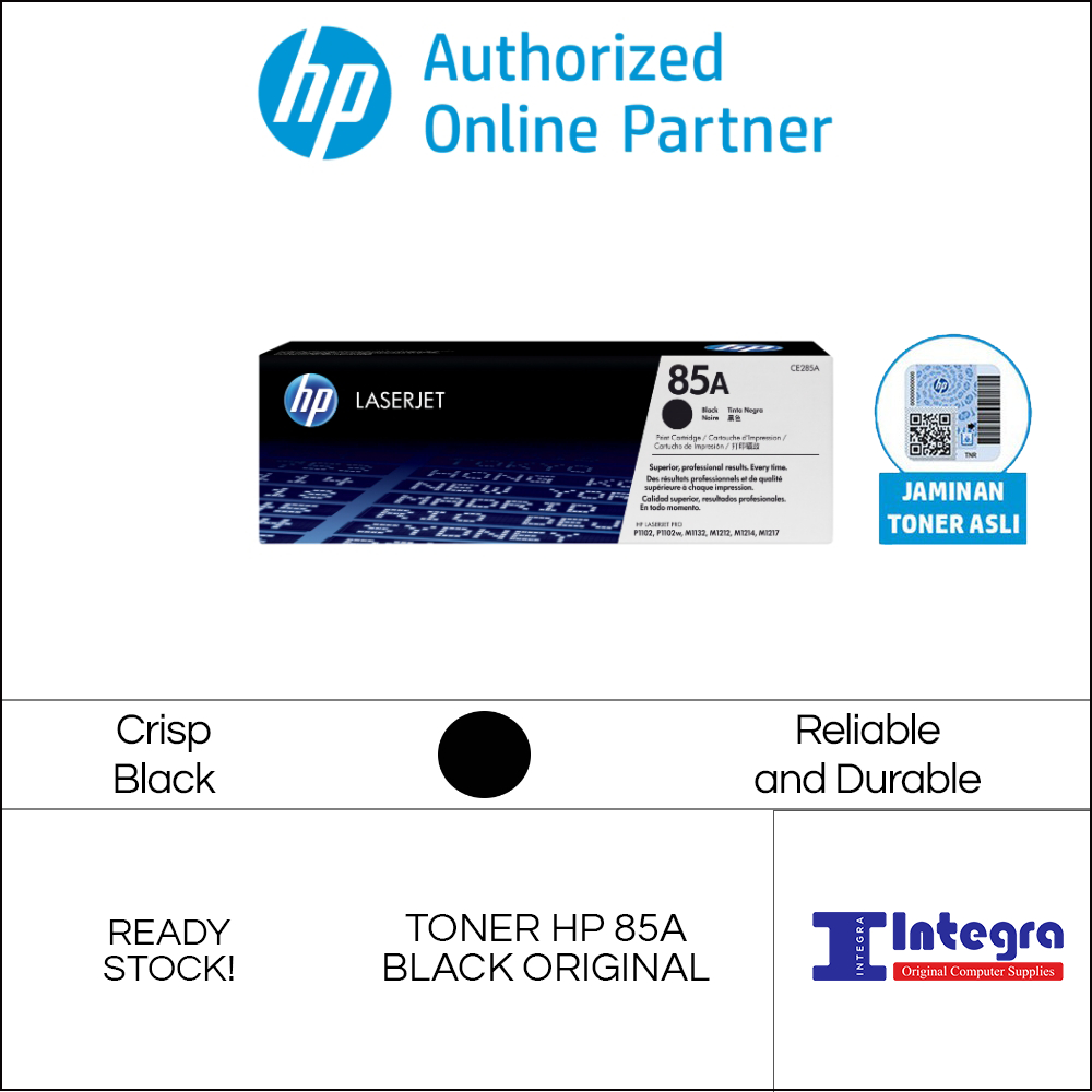 Toner HP 85A Black Original LaserJet Cartridge - CE285A Toner Printer HP P1102 P1102W