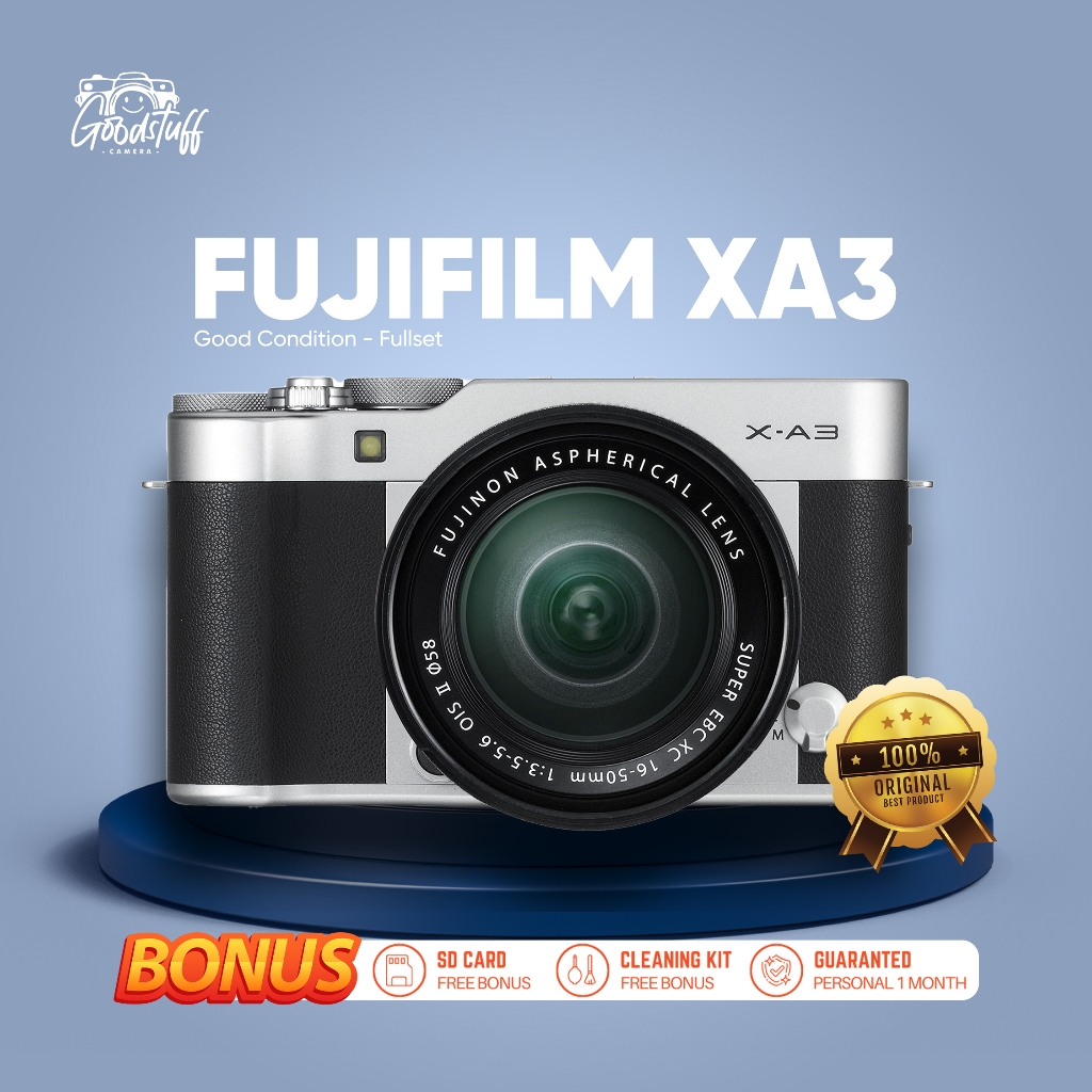 KAMERA FUJIFILM XA3 FULLSET BUKAN CAMERA XA2,XA20,XT10 SECOND BANYAK BONUS LIKE NEW GARANSI TERJIM