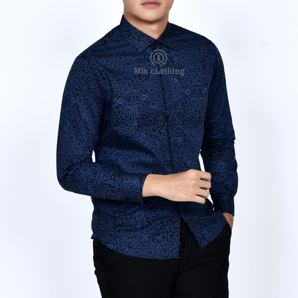 Kemeja Batik Pria Slimfit Baju Pria Lengan Panjang Colin Dion Distro CD95