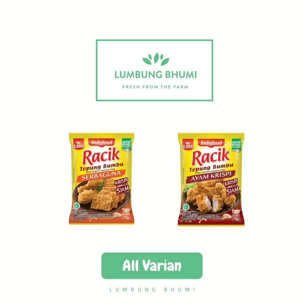 

RACIK Tepung Bumbu All Varian 75 Gr 1 Pcs - Lumbung Bhumi