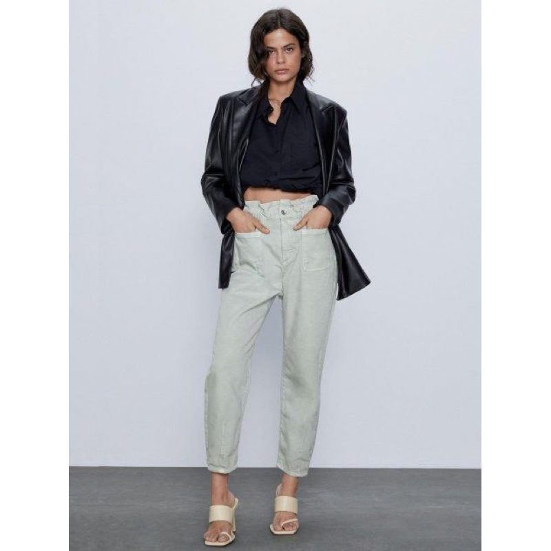 Zara baggy paperbag katun