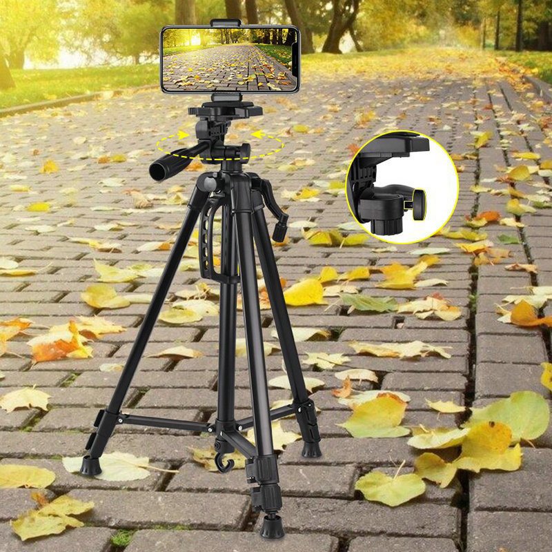 3366 1,4 METER 140 CM PREMIUM PORTABLE TRIPOD KAMERA HANDPHONE HP RING LIGHT