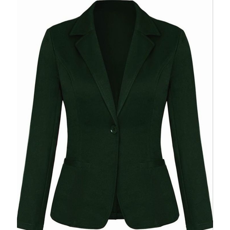 Jas Blazer Cewek Warna Emerald Green Kancing Satu