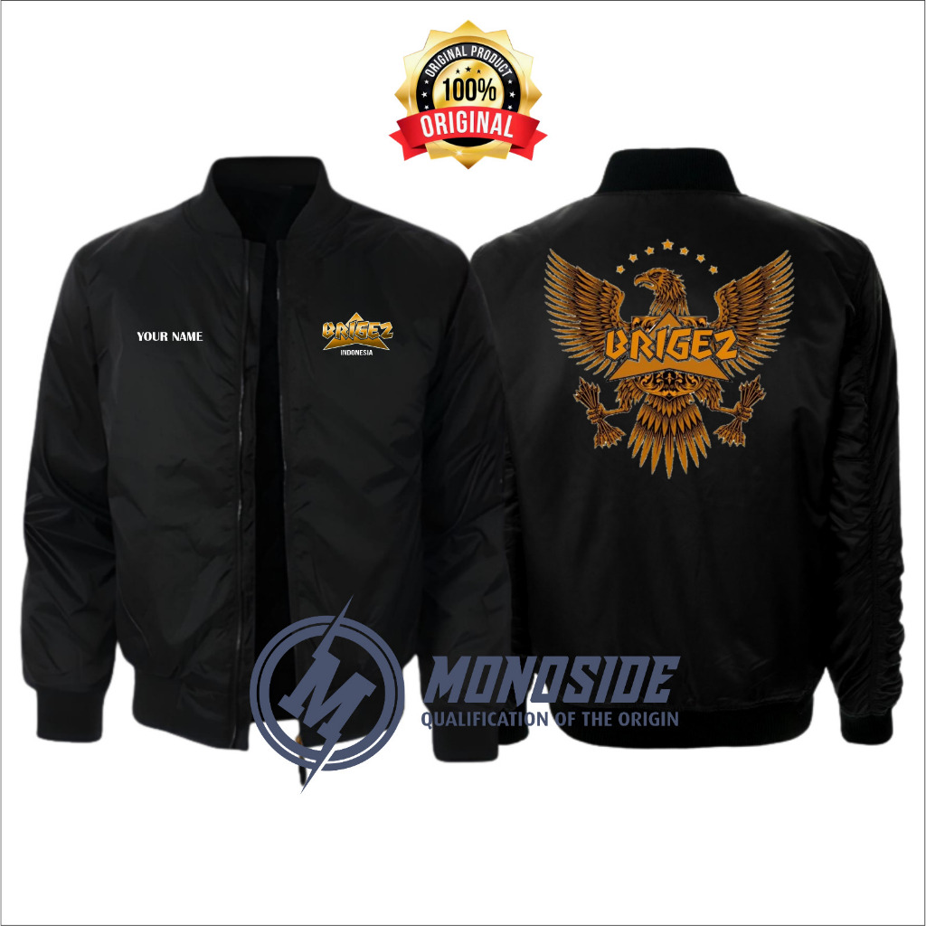 Jaket Bomber/Jaket Motor Brigez Garuda Terbaru Desain Full Bordir/Bisa custom