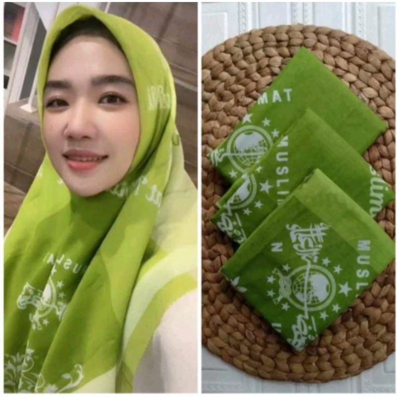 JILBAB SEGIEMPAT MUSLIMAT NU MOTIF / HIJAB SEGI EMPAT MOTIF NU / MUSLIMAT / FATAYAT / IPPNU / KERUDU
