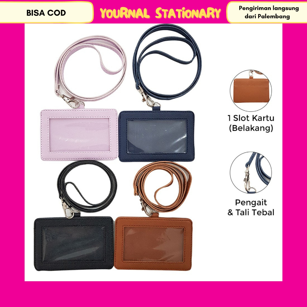 

Lanyard Flashee Landscape PU Leather ID Card Holder Horisontal Murah Berkualitas ID Card Holder Horizontal Kulit