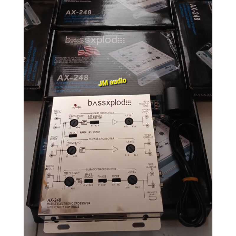 CROSOVER Aktif BASS XPLOD AX-248 3way Electric Whit Remote Subwoofer