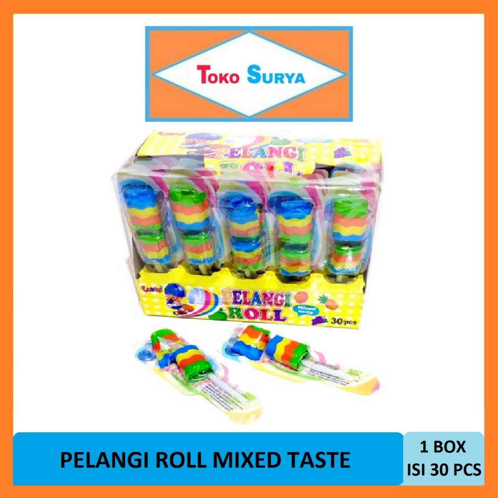 

Pelangi Roll Mixed Taste Permen Lunak Gulung Aneka Rasa Luvmi 30 Pcs x 10 Gr