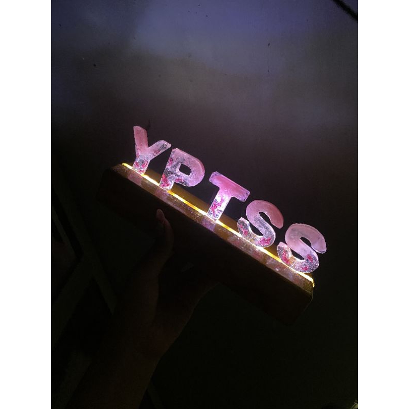 name lamp Resin | lampu tidur nama