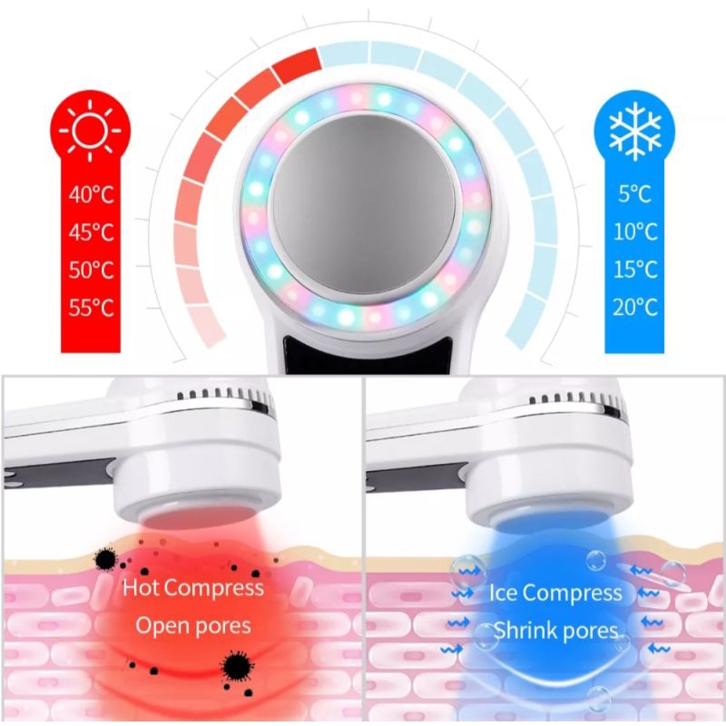 Portable Hot & Cold/Alat Facial Setrika Wajah Panas Dingin Skin Lifting Cold Photon Setrika Wajah -