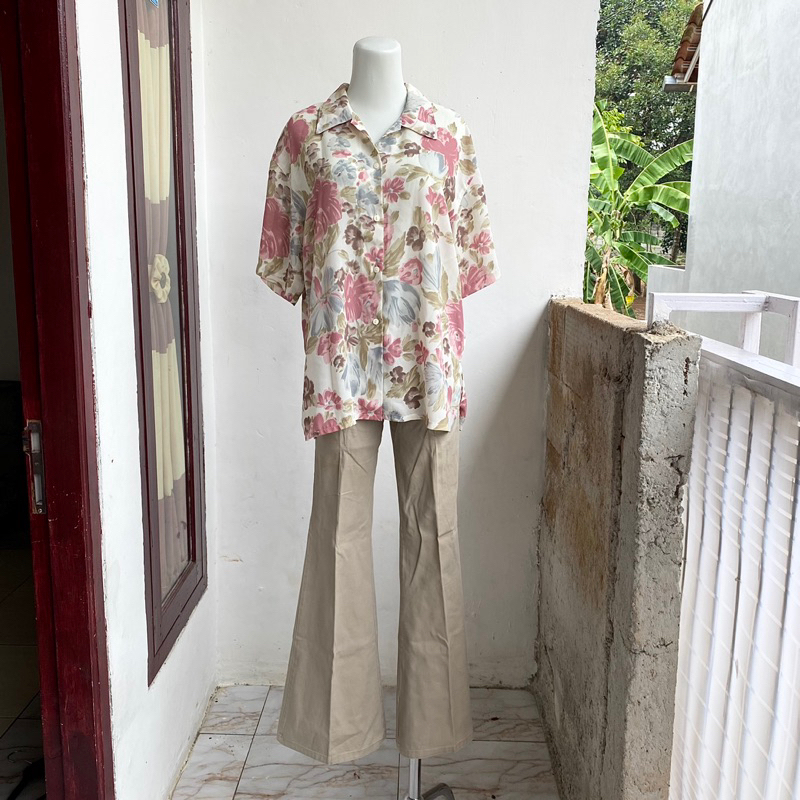 ONESET SATU SET BLOUSE KEMEJA VINTAGE DAN CELANA CUTBRAY COKSU