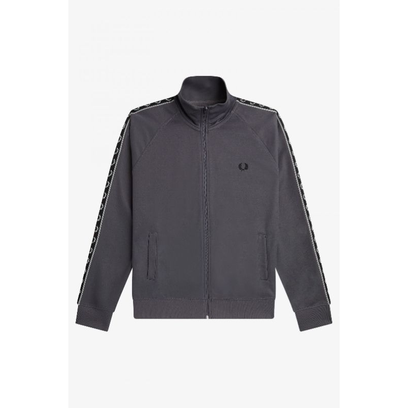 Fred Perry Contrast Taped Tracktop Gunmetal Original