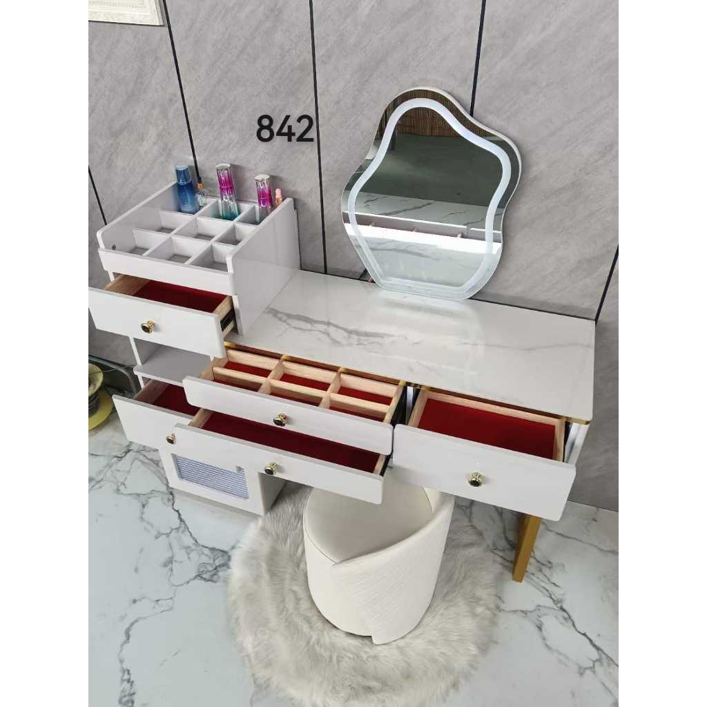 Meja Rias Minimalis Kaca Vanity mewah Table Top Granite