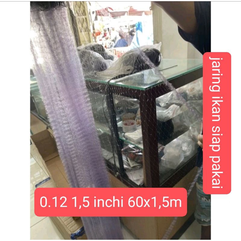 Jaring ikan siap pakai 60mx1,5m jaring ikan kecil pukat ikan jaring ikan blanak