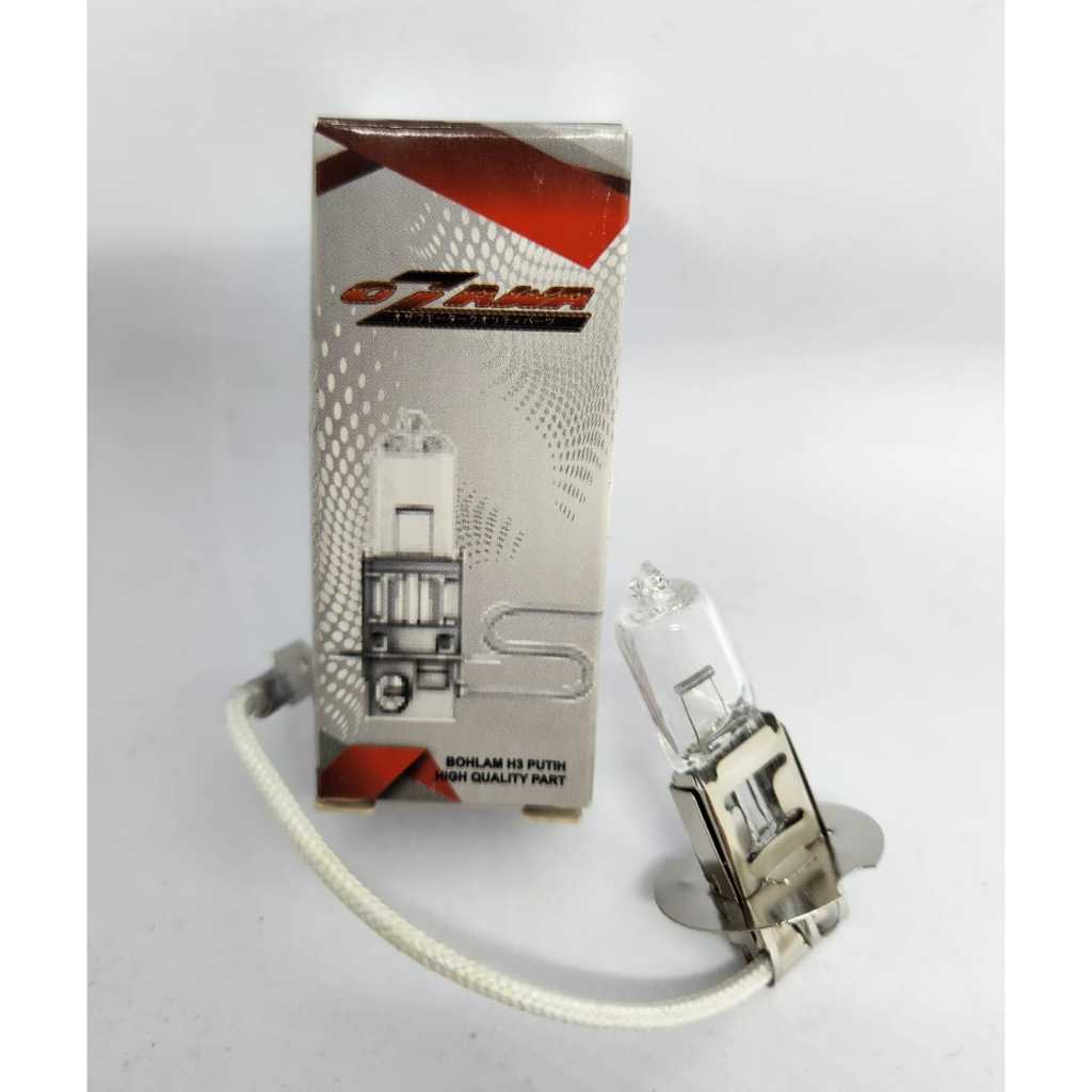 BOHLAM LAMPU HALOGEN H3 BOLAM DEPAN TEMBAK PUTIH 12V 55W MOBIL MOTOR OZAWA