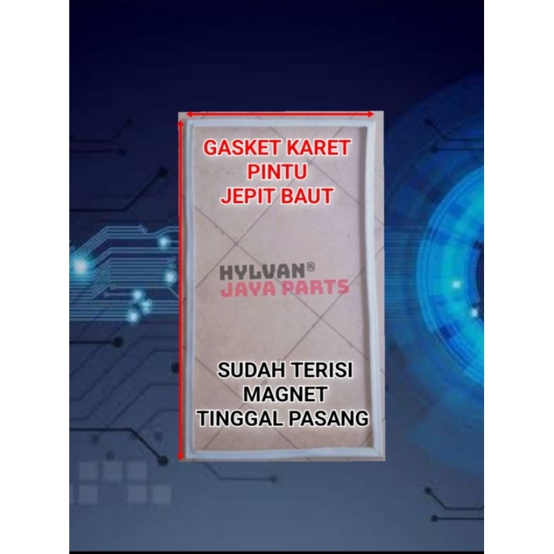GASKET KARET PINTU KULKAS SANYO SR-LV209FJEPIT BAUT 52 X 108 Cm