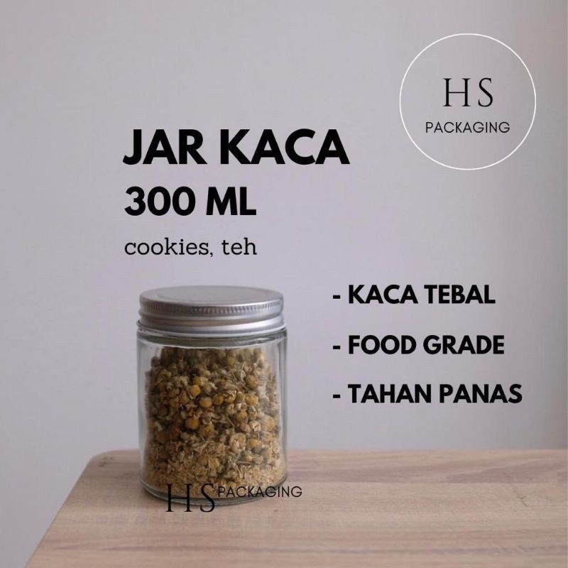 300ml TOPLES KACA / JAR KACA / GLASS JAR 300 ml / jar kue / jar peach gum / jar ice cream