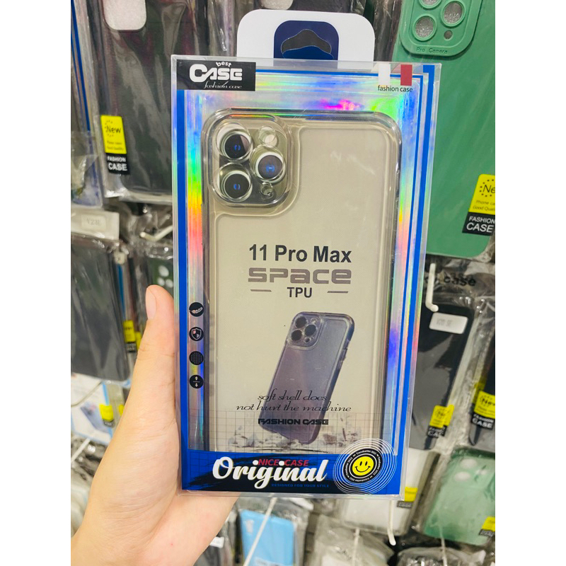 Casing IPhone 12 Pro Max Grey / Bening Hitam (ORIGINAL)
