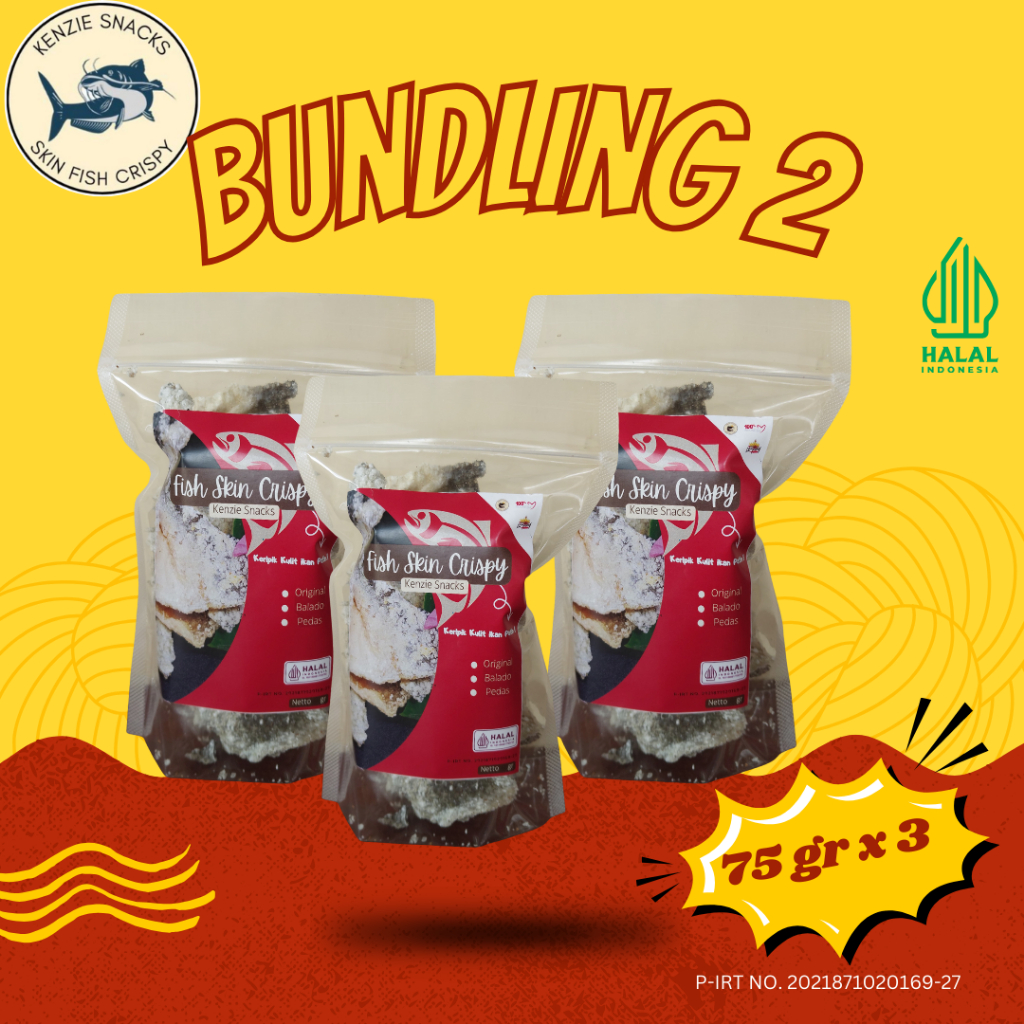 

PAKET BUNDLING 2 Kripik Kulit Ikan Patin Kenzie Snack