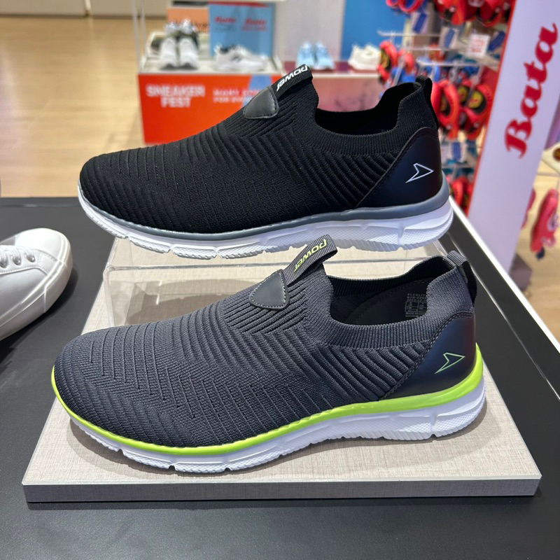Bata Power slip on pria bahan kanvas/Sneakers slip on pria Memori foam