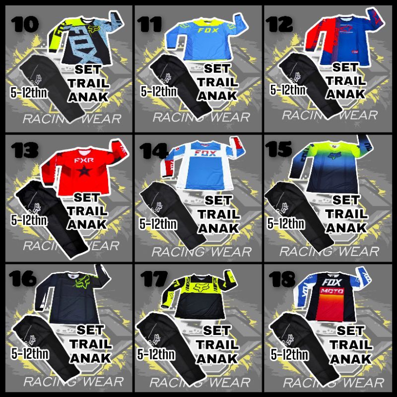 Jersey set anak cross anak 5-12thn jerset cross trail cros offroad motocross trabas adventure