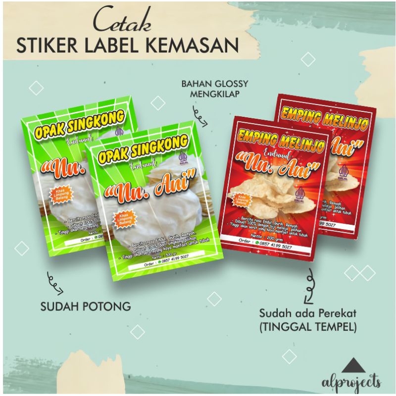

STIKER KEMASAN SNACK LABEL KEMASAN CETAK STIKER