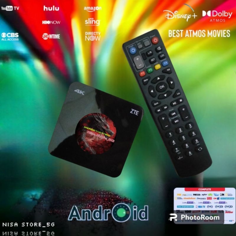 STB ZTE 4K V2 Android Tv BOX RAM 2/8GB Full Aplikasi Free Premium Tv