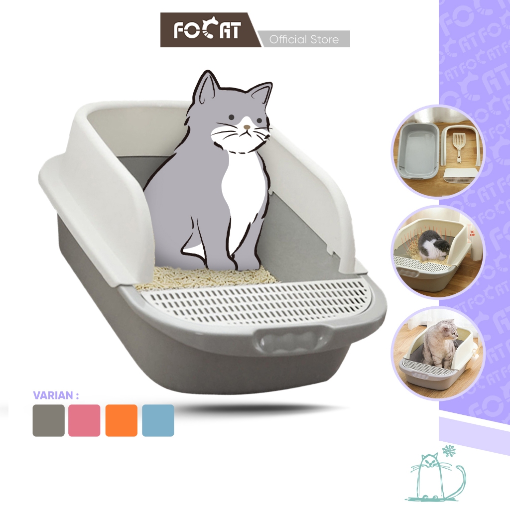 FOCAT Cat Litter Box M06 Tempat Bak Pasir Kucing Tempat Pup Toilet Kucing