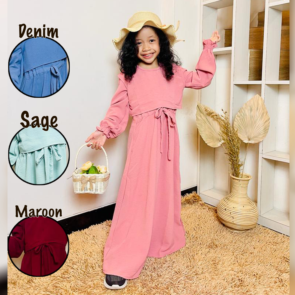Gamis Anak - Tanisha Series - Elme Gamis Rompi Anak Perempuan - Baju Muslim Rompi Anak Usia 2 sd 11 