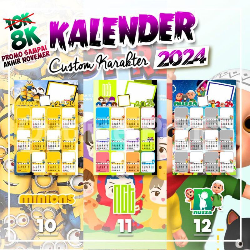 

kalender dinding custome2024 murah