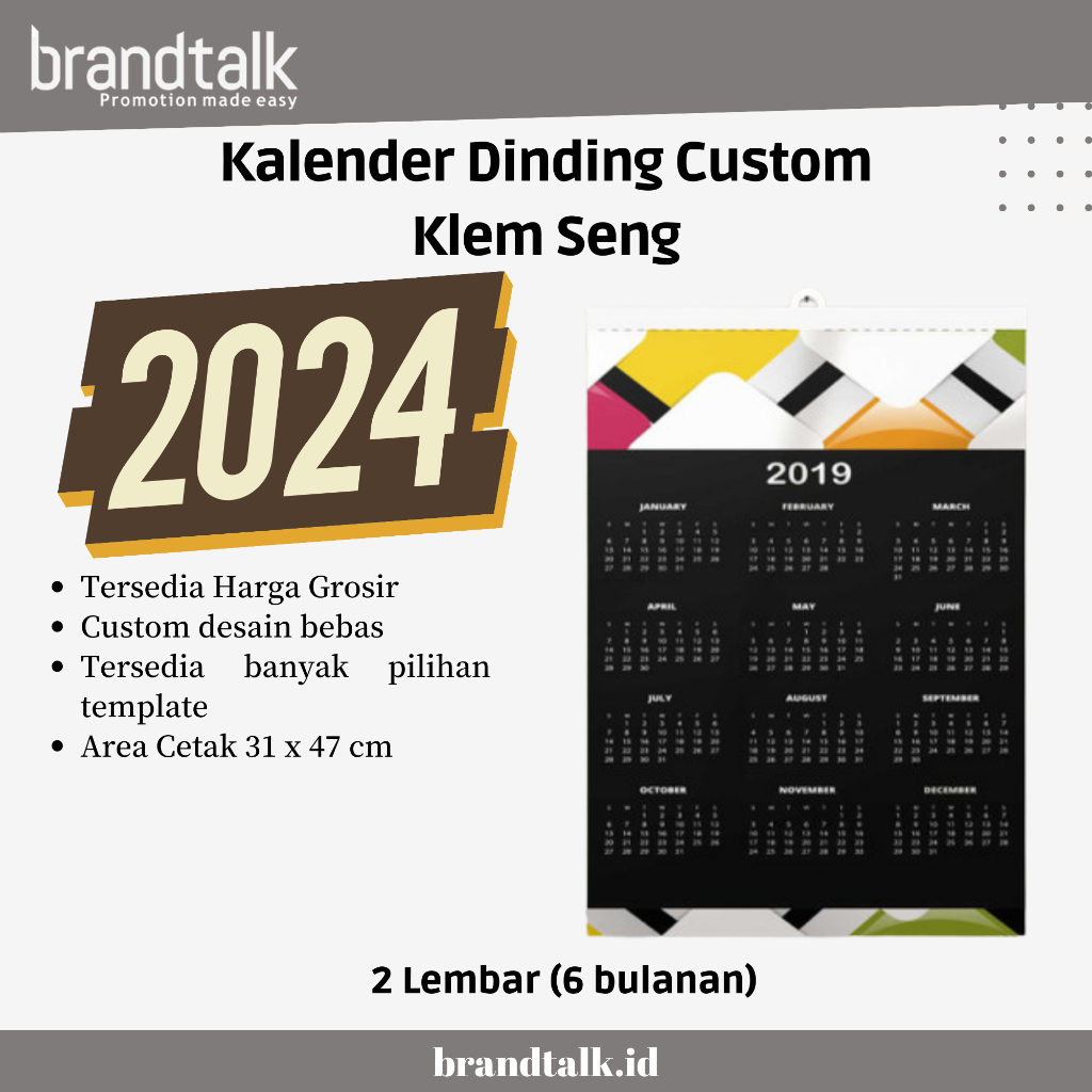 

Cetak Kalender Dinding Custom 2024 - Klem Besi - 2 lembar - Satuan