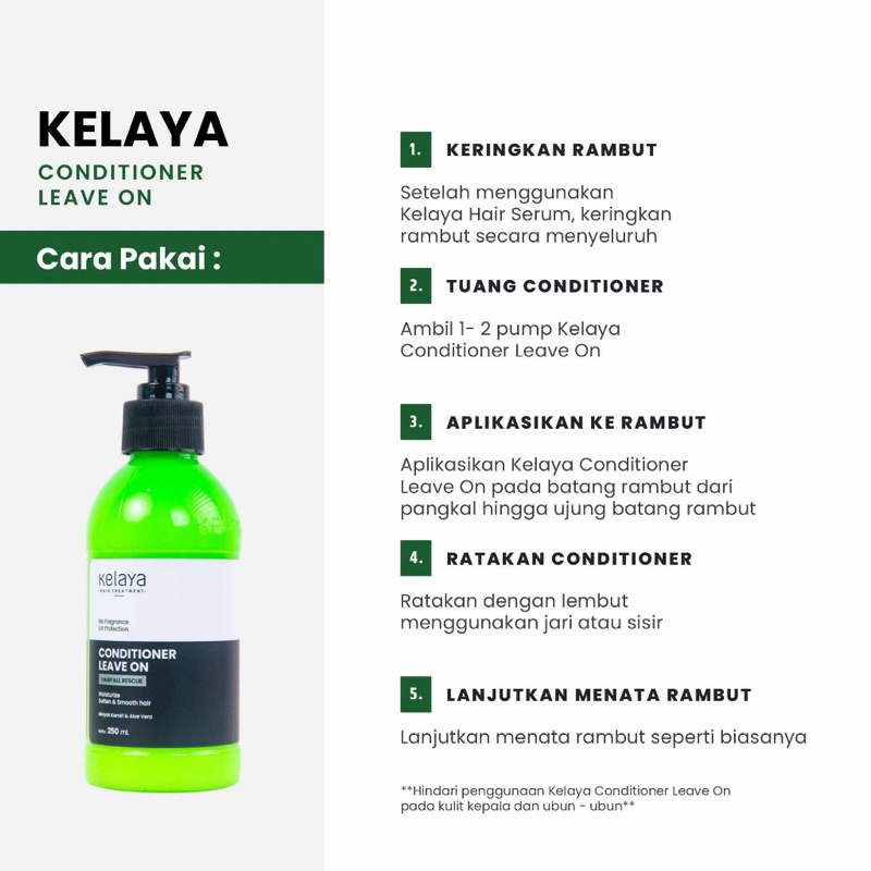 KELAYA CONDITIONER Leave On 250ml kelaya conditioner kondisioner Kelaya tanpa bilas