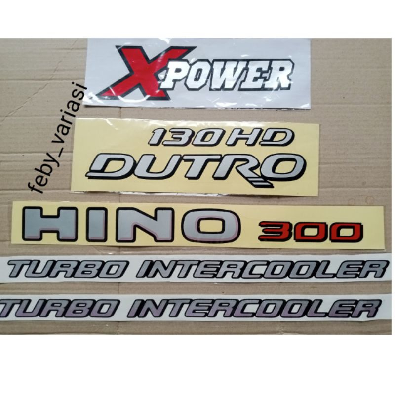 Stiker Hino 300 Xpower 130hd Dutro Turbo Intercooler 1 Set / Stiker Hino 300 Dutro 130 hd