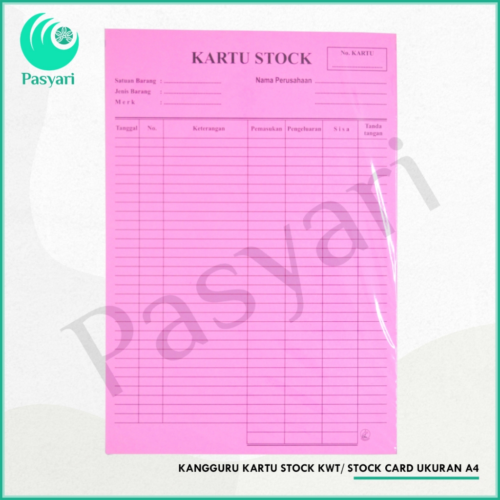 

KANGGURU KARTU STOCK KWT/ STOCK CARD UKURAN A4