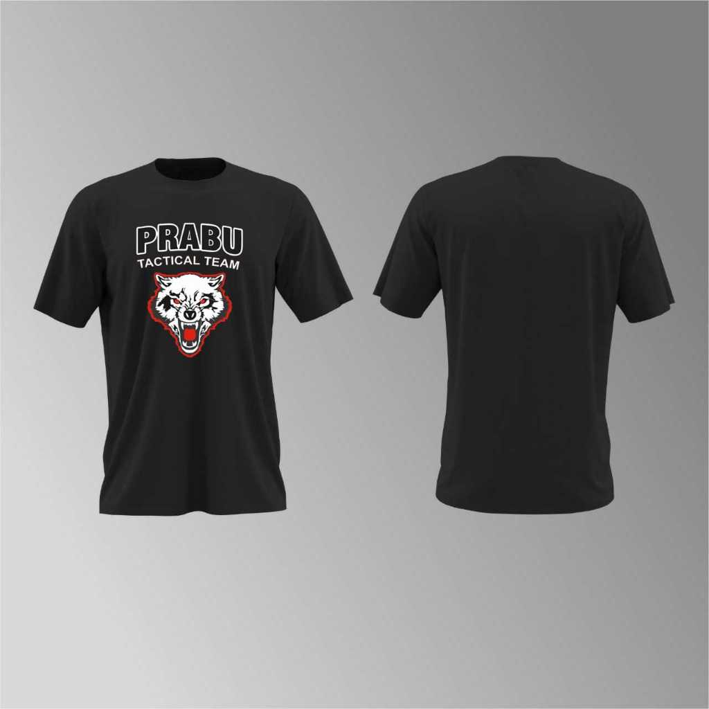 BAJU KAOS PRABU TACTICAL TEAM TANGAN PENDEK WARNA HITAM