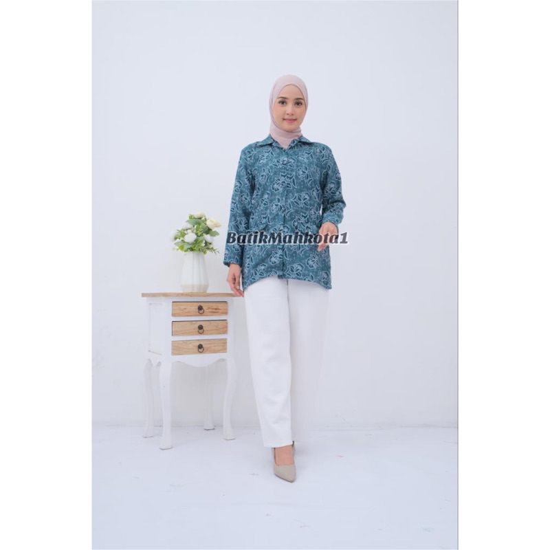 Seragam Batik PKK Nasional - Baju Wanita Hijau, Lapisan Furing, Jahitan Rapi, Model Semi Blazer