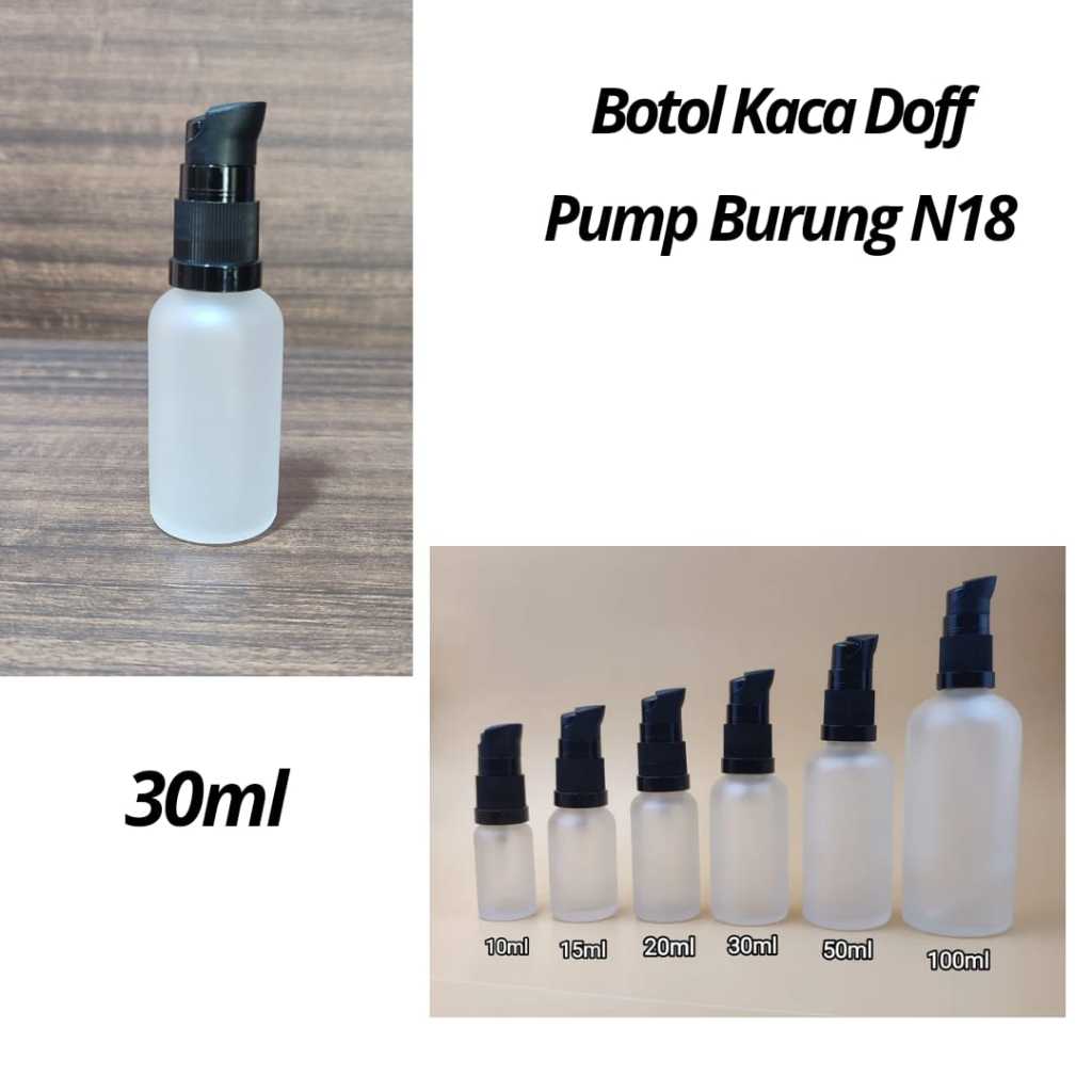 Botol Kaca Doff 30ml Botol Skincare Botol Pump N18 Botol Kosmetik