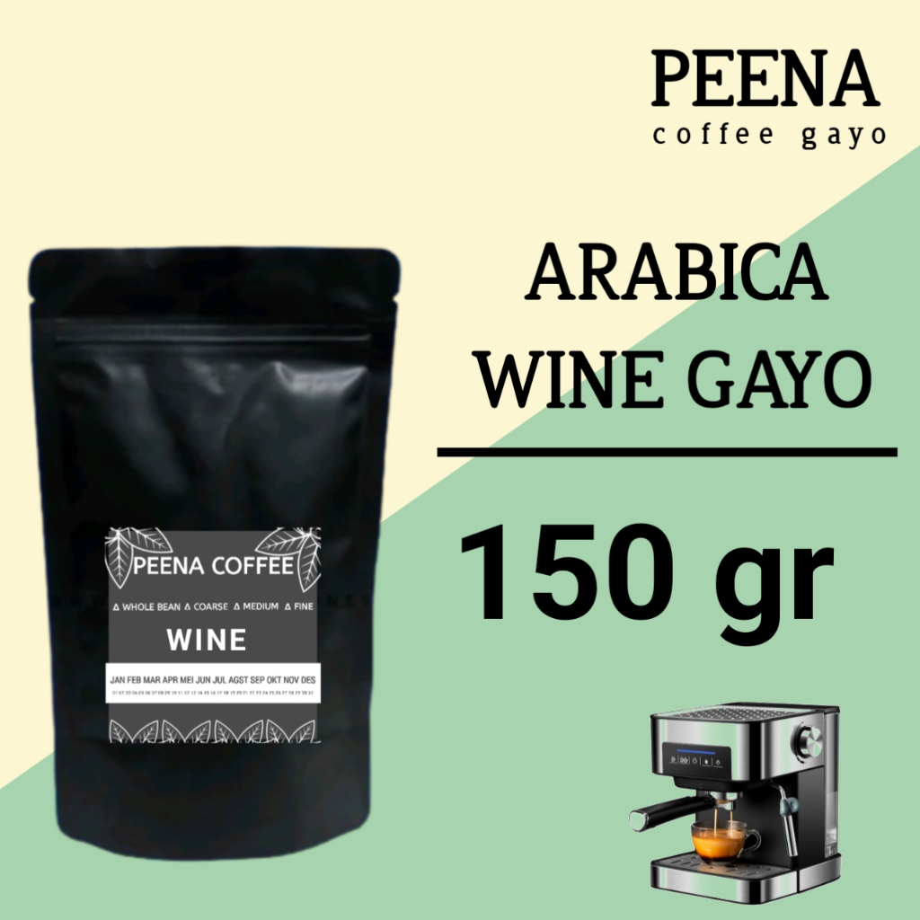 

Kopi Peena Arabika Gayo Wine Arabica Coffee 150gr Roastery Biji Bubuk Coffe Manual Brew