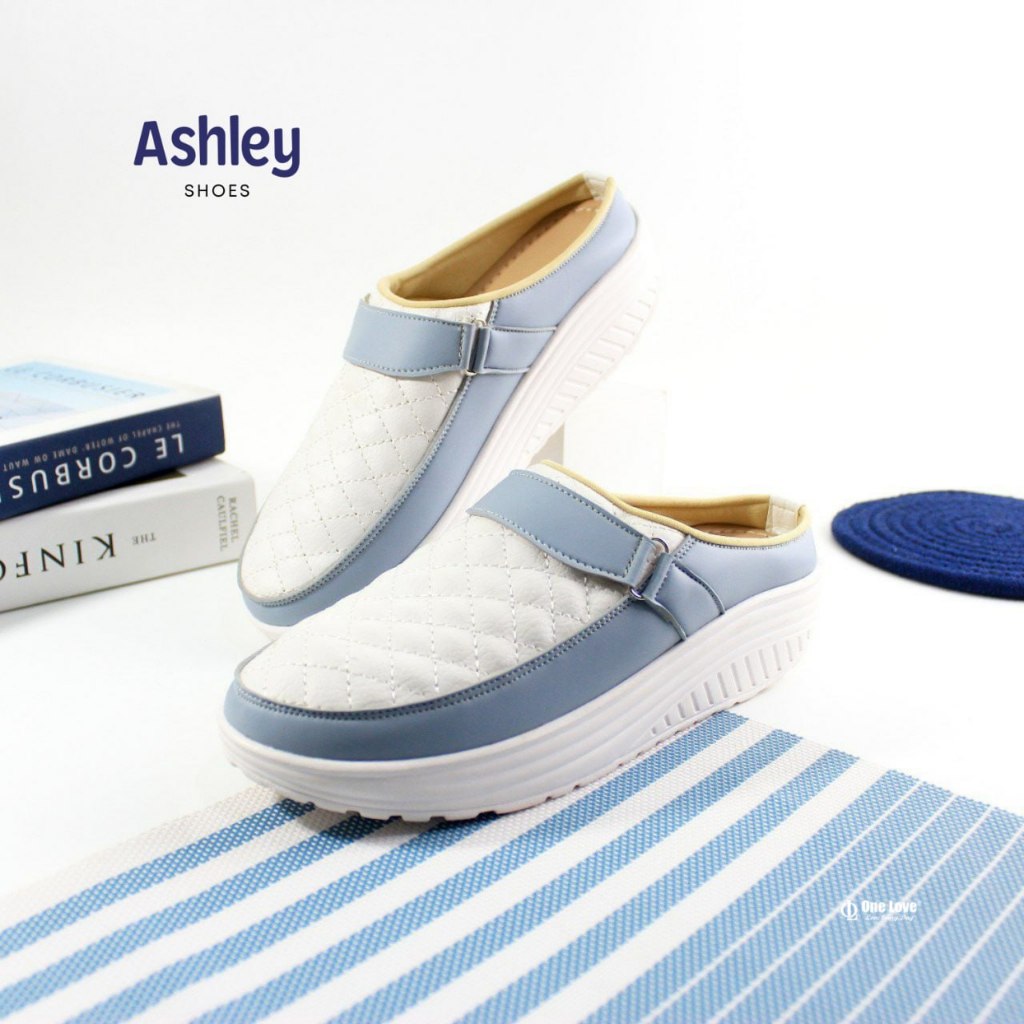 ONE LOVE Sepatu Wanita ASHLEY Tutong Wedges Warna Kombinasi Uk. 36 Sampai 40 Bahan Kulit Sintetis Bo
