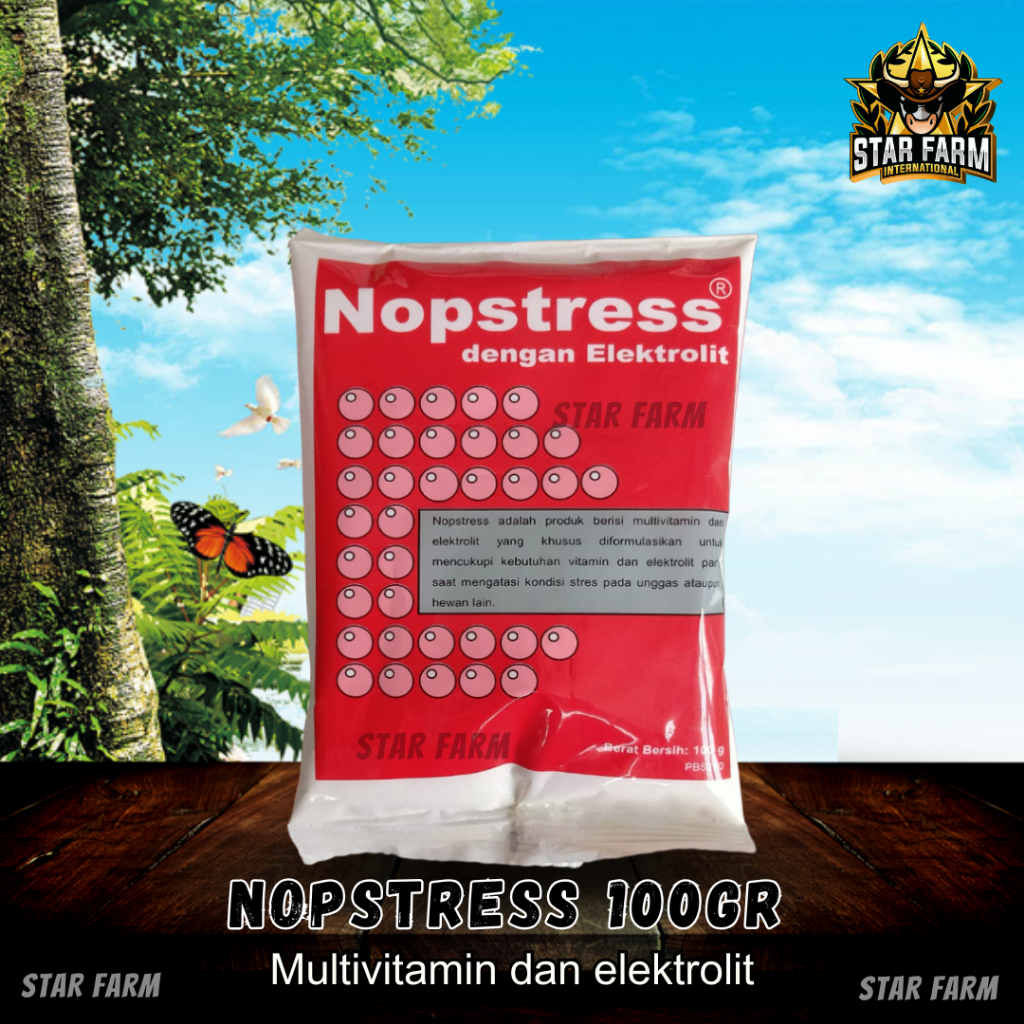 Nopstress 100 Gram Mulitivitamin Untuk Unggas - Star Farm