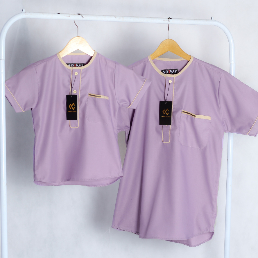 Lilac Haza Koko Couple Baju Muslim Lebaran Ayah Dan Anak Laki Laki