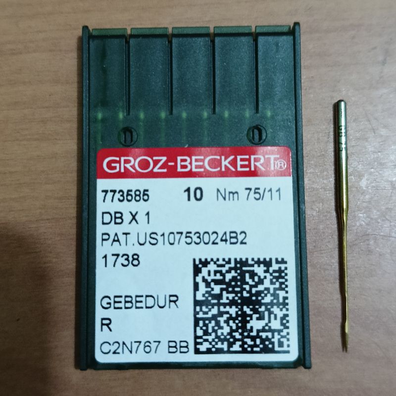 Jarum emas DBx1 GROZ BECKERT DB x 1 GEBEDUR Gold nomor 11