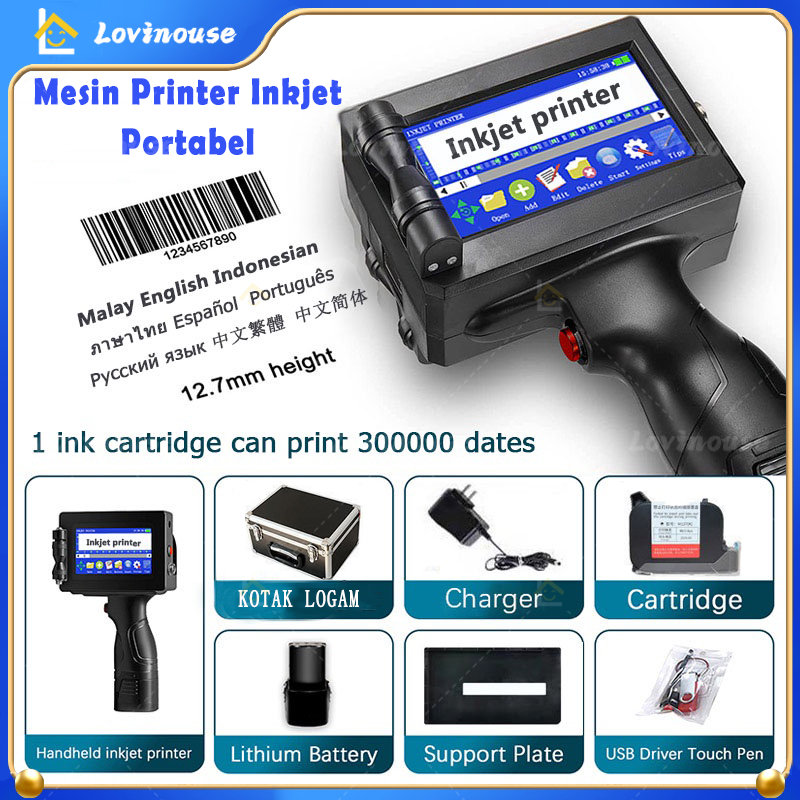 Ready stock Mesin Tinta Printer Inkjet Genggam Portabel Printer Inkjet Tanggal Otomatis Printer