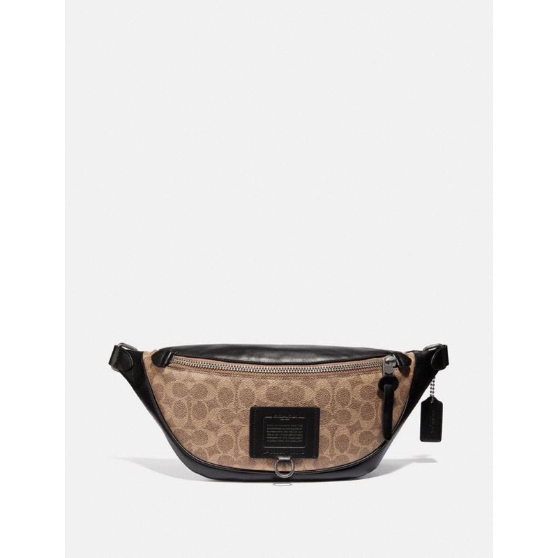 [ORIGINAL 100%] Coach Men 75761 Rivington Waist Bag/ Belt Bag In Signature Canvas With
