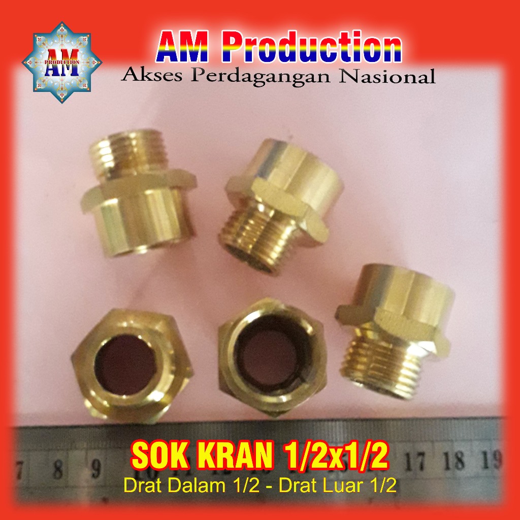 Sok Kran 1/2x1/2 Drat Luar Drat Dalam