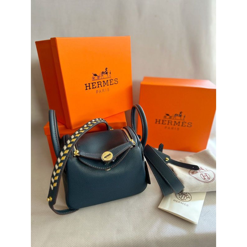 H Lindy 20 cm - Blue / tas fashion / tas kulit / tas branded / tas premium / tas selempang / sling b