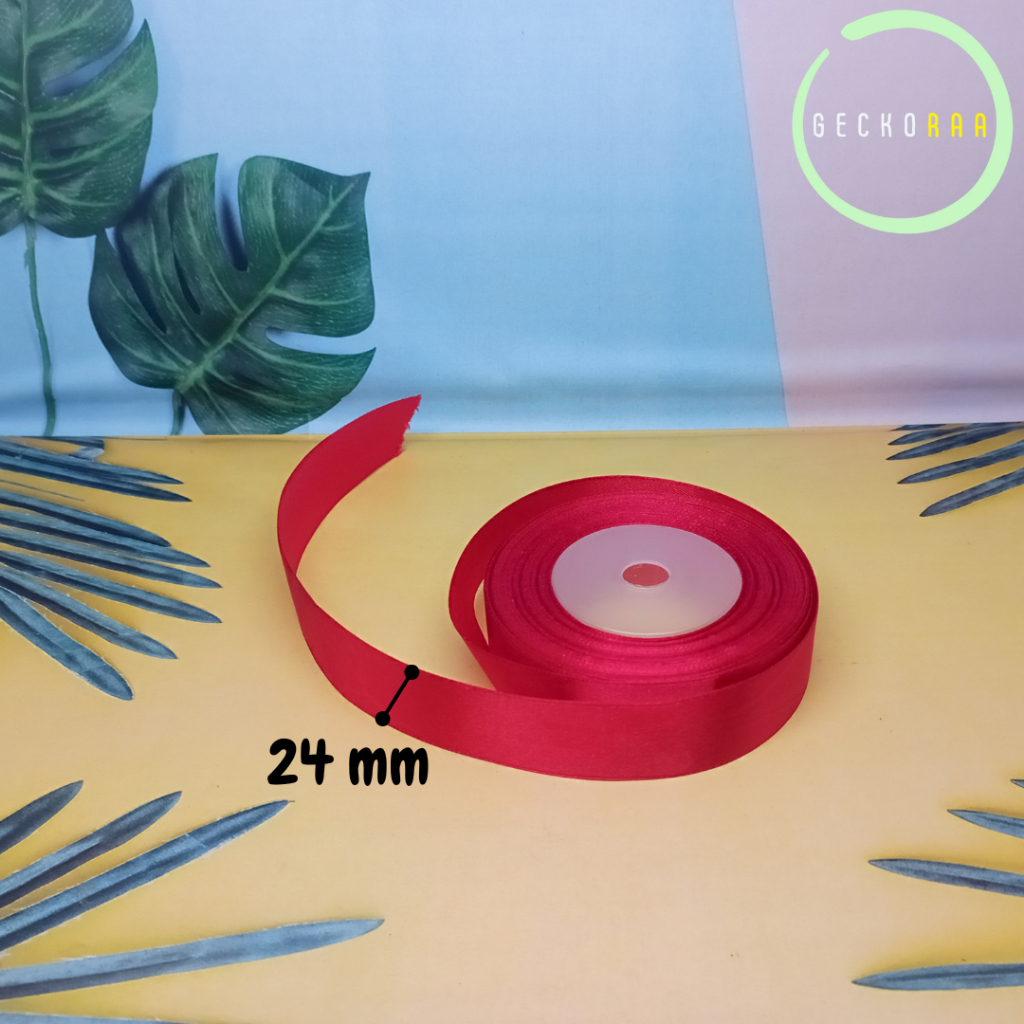 Pita Satin 24 mm Hadiah Kado Gecko Kura Hamster