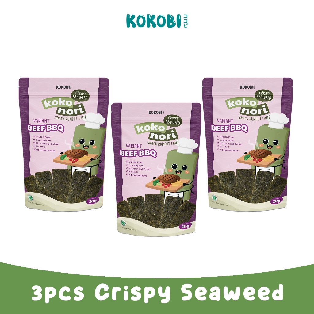 KOKOBI Koko Nori Crispy Seaweed Snack Beef BBQ - Bundling 3pcs