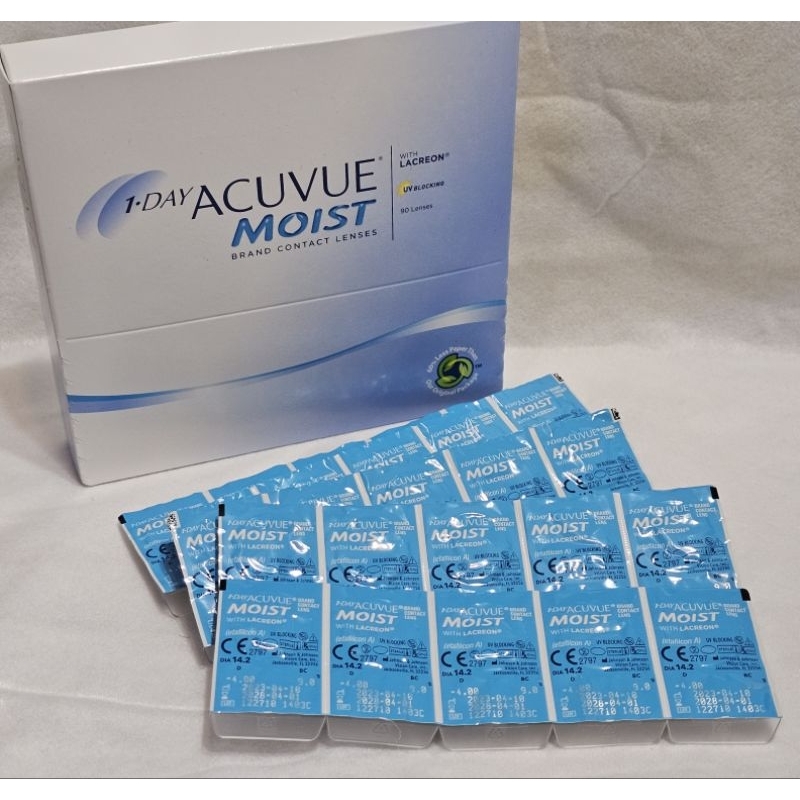 Terbaru Acuvue 1-day Moist minus 3.25,  3.75 / 4.0 / 4.25 contact lens/softlens daily