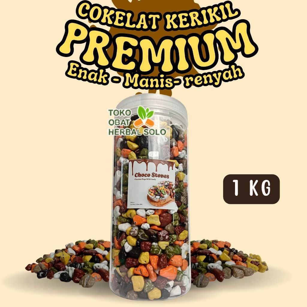 

Coklat Kerikil 1 KG Repack Toples | Cokelat Batu Premium Original Asli Import Arab Turki Timur Tengah | Kemasan Toples Makanan Oleh-Oleh Gift Haji Umroh